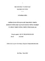 Chính sách tín dụng hỗ trợ phát triển kinh tế nông hộ tại ngân hàng nông nghiệp và phát triển nông thôn tỉnh daklak 