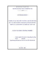 Nghiên cứu sự thay đổi ngưỡng chuyển đổi tính dục của một số dòng TGMS đang sử dụng để phát triển lúa lai hai dòng tại miền bắc việt nam 
