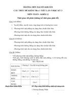 Bài giảng cấu trúc đề kiểm tra 1 tiết khối 12 lần 5 học kỳ 2