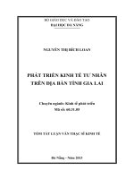 Phát triển kinh tế tư nhân trên địa bàn tỉnh gia lai 