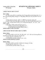 ĐỀ KIỂM TRA HÌNH HỌC 11 CHƯƠNG III