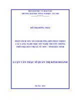 Luận văn phân tích yếu tố ảnh hưởng đến phát triển các làng nghề mộc mỹ nghệ truyền thống trên địa bàn thị xã từ sơn   tỉnh bắc ninh 