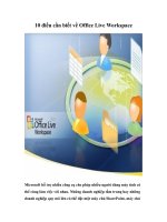 10 điều cần biết về Office Live Workspace