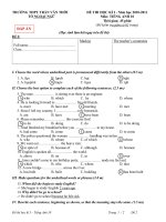 Đề thi và đáp án Anh10 HKI(đề 2)
