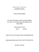 Xây dựng hệ thống kế toán trách nhiệm tại công ty cổ phần bóng đèn phích nước rạng đông 