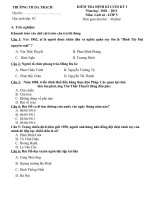 Gián án Đề KS Lịch sử cuối kig 1 lớp 5