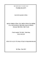 Hoàn thiện công tác phân tích tài chính của ngân hàng thương mại cổ phần ngoại thương việt nam 