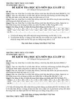Đề và đáp án kiểm tra KH I. Địa 12-na­m 2010-2011