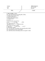 ĐỀ KIỂM TRA CUỐI HỌC KÌ 1 MÔN: SINH