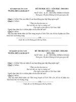 Gián án Đề thi học kì I, môn văn K10, NH: 2010-2011