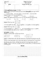 Bài giảng Đề kiểm tra Đại số chương III (Hay)