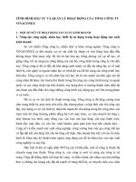 TÌNH HÌNH ĐẦU TƯ VÀ QUẢN LÝ HOẠT ĐỘNG CỦA TỔNG CÔNG TY VINACONEX