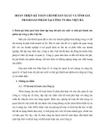 HOÀN THIỆN KẾ TOÁN CHI PHÍ SẢN XUẤT VÀ TÍNH GIÁ THÀNH SẢN PHẨM TẠI CÔNG TY BIA VIỆT HÀ