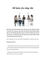 Để luôn yêu công việc