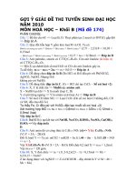 Gián án Gợi ý giải đề thi tuyển sinh DH mon Lí năm 2010