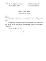 Bài giảng Đề kiểm tra HK 1 năm học 2010-2011