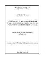 Mở rộng cho vay doanh nghiệp khu vực tư nhân tại ngân hàng thương mại cổ phần ngoại thương chi nhánh tỉnh kon tum 