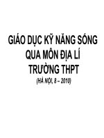 Giáo dục kỹ năng sống trong môn Địa Lý