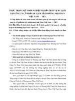 THỰC TRẠNG KẾ TOÁN NGHIỆP VỤ BÁN DỊCH VỤ DU LỊCH TẠI CÔNG TY CỔ PHẦN DU LỊCH VÀ THƯƠNG MẠI THAN VIỆT NAM