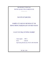 Luận văn nghiên cứu một số chế phẩm từ tỏi trong phòng trị bệnh lợn con phân trắng 