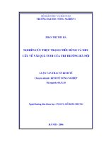 Luận văn nghiên cứu thực trạng tiêu dùng và cầu về vải quả tươi của thị trường hà nội 