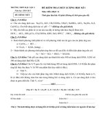 ĐÊ VÀ ĐÁP ÁN HỌC KÌ 1 KHỐI 11