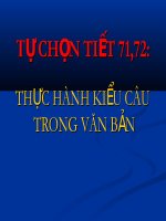 Thực hành về tự chọn các kiểu câu trong văn bản