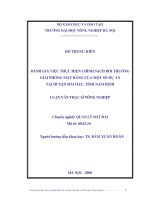 đánh giá việc thực hiện chính sách bồi thường giải phóng mặt bằng của một số dự án tại huyện hải hậu, tỉnh nam định 