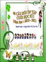 ÔN TẬP KIỂM TRA CUỐI HKI - LỚP 2 - NĂM HỌC 2010-2011