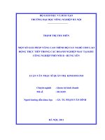 Luận văn một số giải pháp nâng cao trình độ tay nghề cho lao động trực tiếp trong các doanh nghiệp may tại khu công nghiệp phố nối b hưng yên 