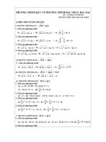 Bài giảng chuyên đề phương trinh