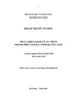 Phát triển kinh tế tư nhân thành phố tam kỳ, tỉnh quảng nam 