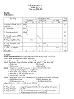 Đề kiểm tra học kỳ I Địa 9