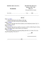 Đề kiểm tra học kỳ I (hay, và đạt chất lượng)