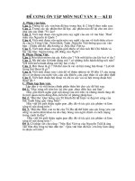 Đề cương ôn tập môn ngữ văn 8 - Kì II