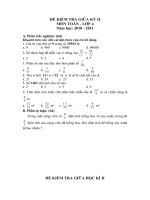 Gián án Kiểm tra học kì II- lớp 4