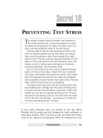 PREVENTING TEST STRESS