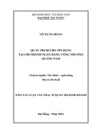 Quản trị rủi ro tín dụng tại chi nhánh ngân hàng công thương quảng nam 
