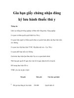 Gia hạn giấy chứng nhận đăng ký lưu hành thuốc thú y