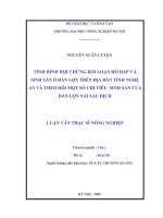 Tình hình hội chứng rối loạn hô hấp và sinh sản ở đàn lợn trên địa bàn tỉnh nghệ an và theo dõi một số chỉ tiêu sinh sản của đàn lợn nái sau dịch 