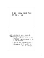 ĐẠI CƯƠNG VỀ PHÂN TÍCH TRỌNG LƯỢNG