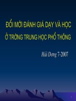 Bài soạn Tập huấn Đánh giá đổi mới phương pháp