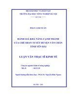 Luận văn đánh giá khả năng cạnh tranh của chè san tuyết huyện văn chấn, tỉnh yên bái 
