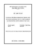 Vận dụng mô hình markowitz trong việc xây dựng danh mục đầu tư chứng khoán tại thị trường chứng khoán việt nam 