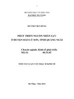 Phát triển nguồn nhân lực huyện đảo lý sơn, tỉnh quảng ngãi 