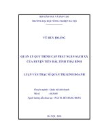 Quản lý quy trình cấp phát ngân sách xã của huyện tiền hải, tỉnh thái bình 