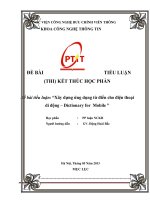Phương pháp luận và nghiên cứu khoa học_Xây dựng ứng dụng từ điển cho điện thoại di động – dictionary for  mobile