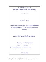 Nghiên cứu ảnh hưởng của độ mặn đến khả năng sinh sản của cá rô phi vằn (oreochromis niloticus) 