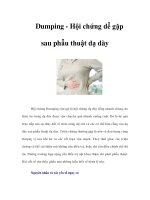 Dumping - Hội chứng dễ gặp sau phẫu thuật dạ dày