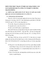 PHÂN TÍCH THỰC TRẠNG VỀ HIỆU QUẢ HOẠT ĐỘNG  SẢN XUẤT KINH DOANH CỦA CÔNG TY CƠ KHÍ VÀ THƯƠNG MẠI HẢI PHÒNG